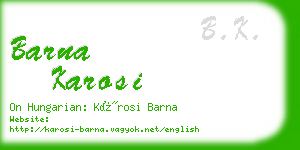 barna karosi business card